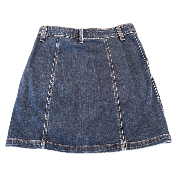 J Crew Mercantile Blue Denim Button Front Mini Skirt Size 4 - Picture 2 of 4
